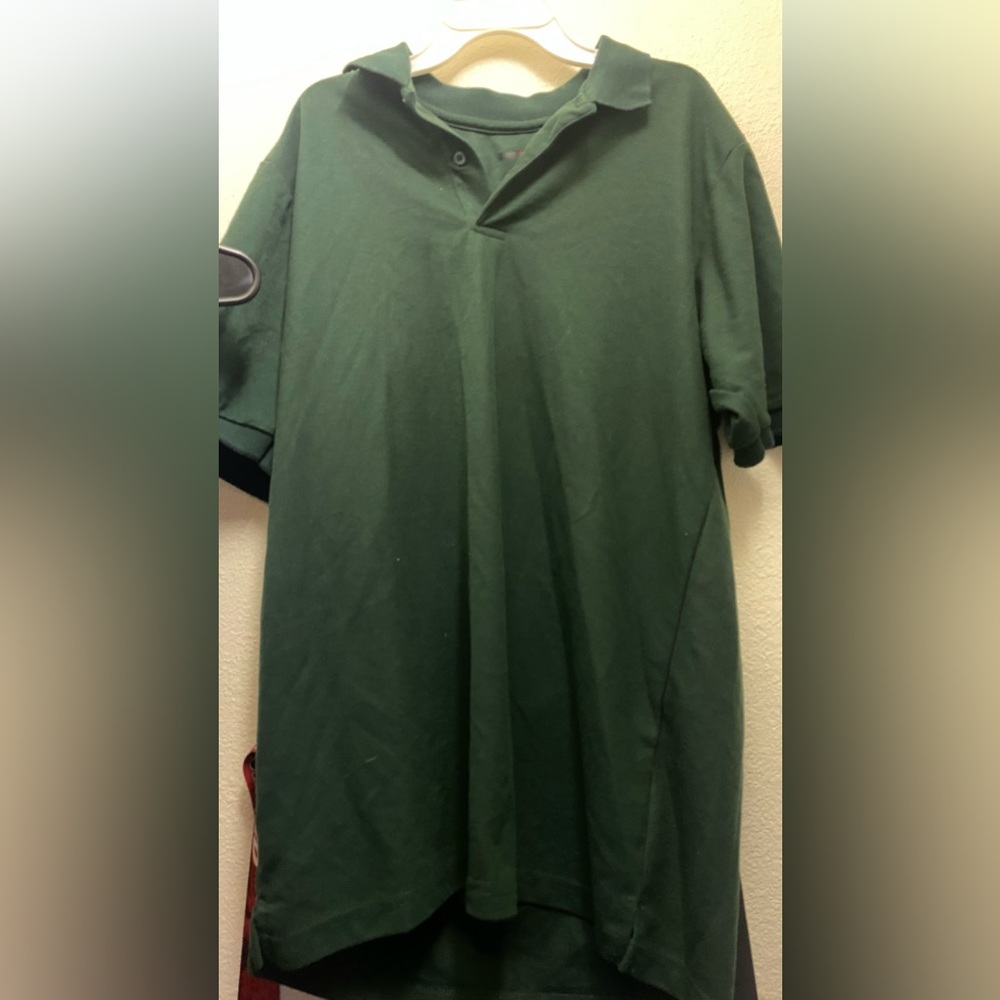 Green collared shirt
